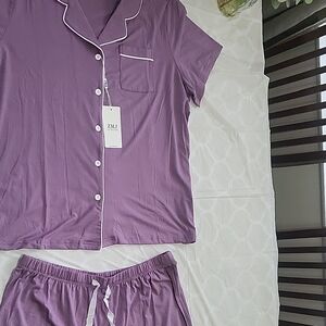 Purple Short Sleeve Pajama Set